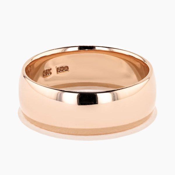 Comfort Fit Wedding Band - 14K Rose Gold, 7mm, Size 8.5 (RTS