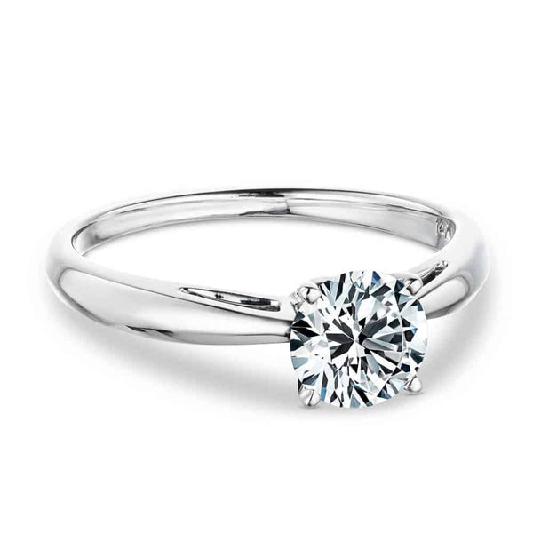 Tapered Classic Round Cut Solitaire Engagement Ring