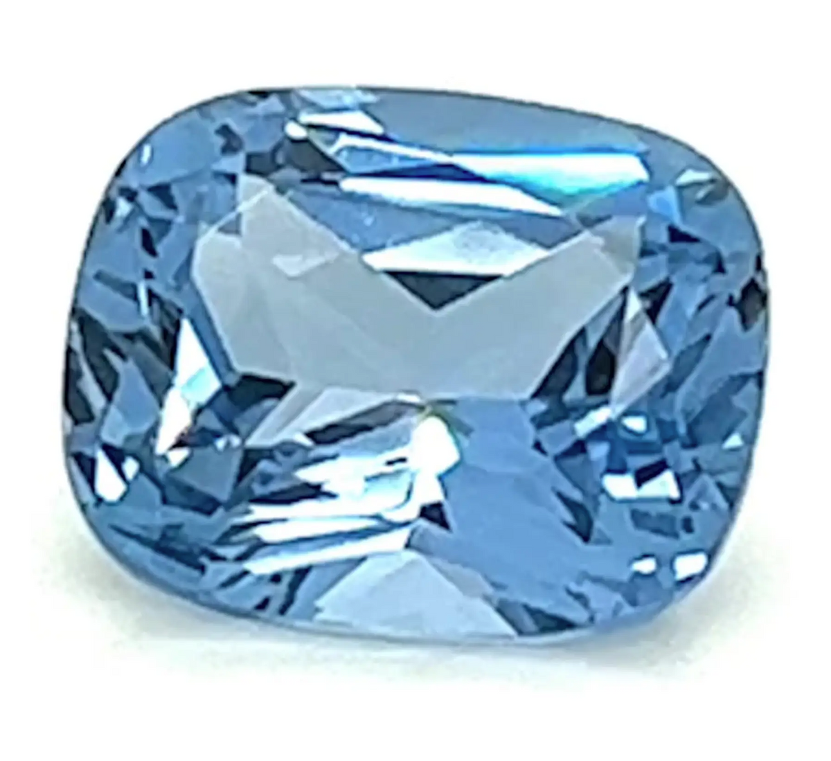 2.13 Carat Cushion Cut Lab-Created Aqua Blue Spinel