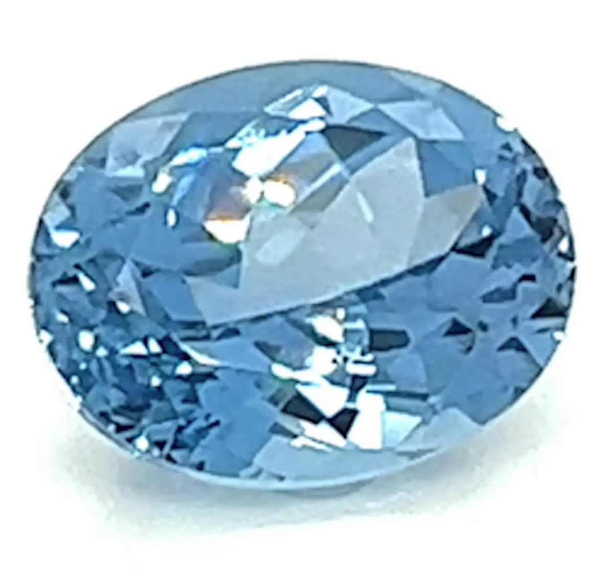 4.94 Carat Oval Cut Lab-Created Aqua Blue Spinel