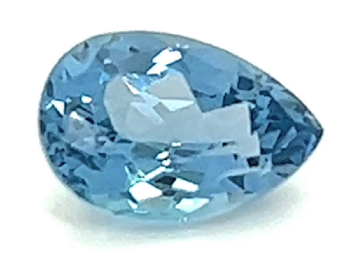 1.71 Carat Pear Cut Lab-Created Aqua Blue Spinel