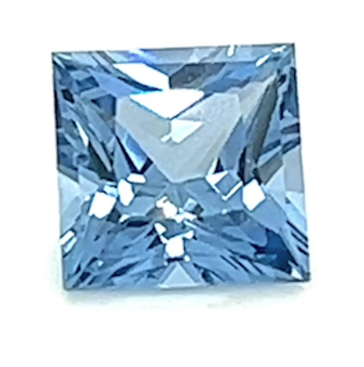 0.42 Carat Princess Cut Lab-Created Aqua Blue Spinel