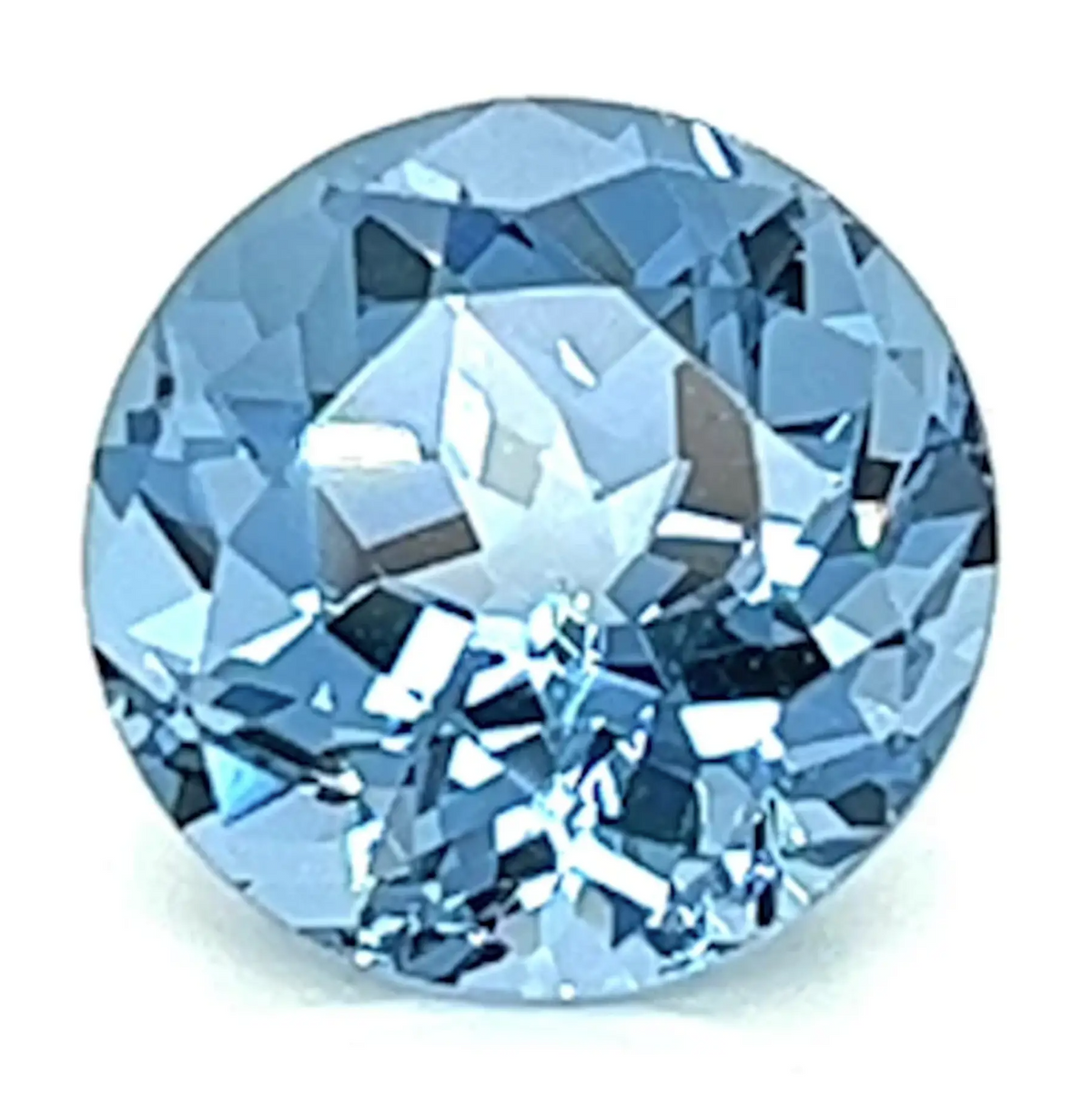 4.75 Carat Round Cut Lab-Created Aqua Blue Spinel