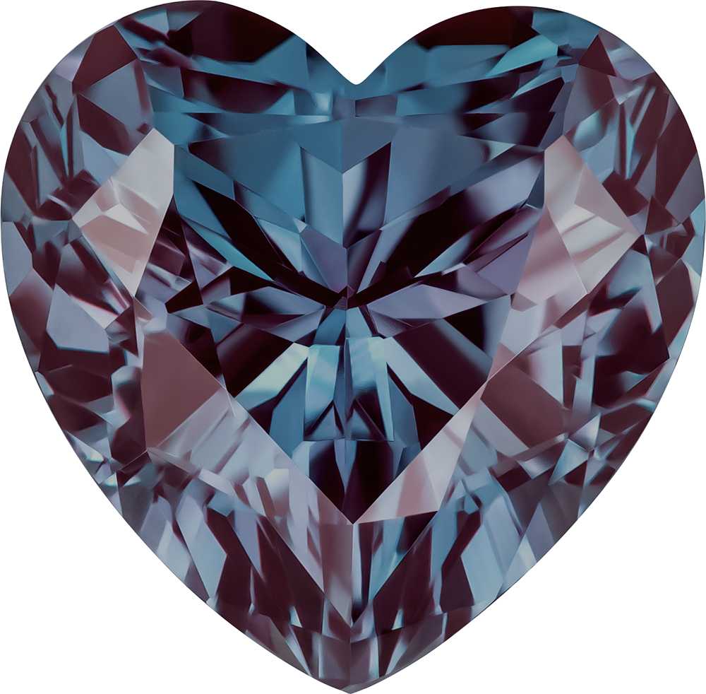 0.65 Carat Heart Cut Lab-Created Alexandrite