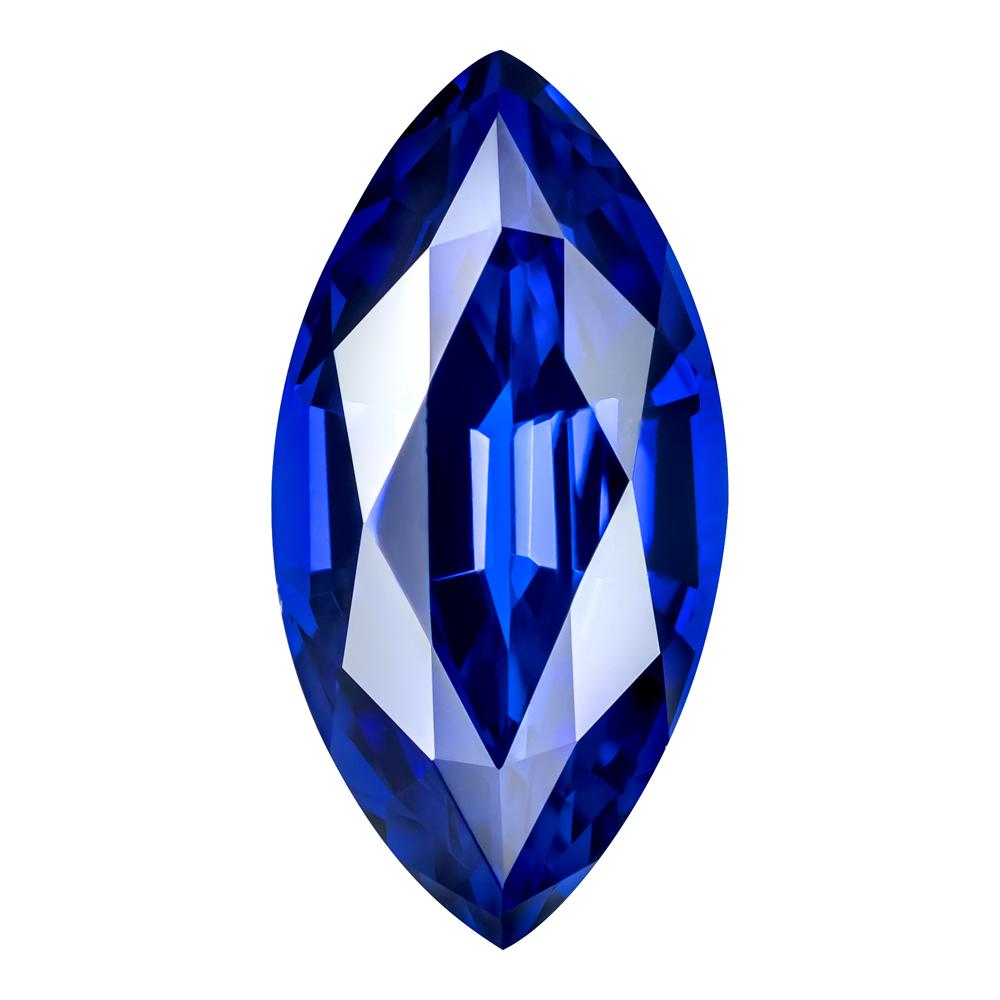 1.40 Carat Marquise Cut Lab-Created Blue Sapphire