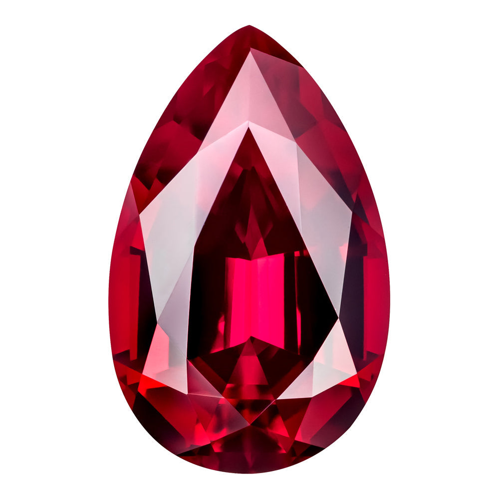 1.90 Carat Pear Cut Lab-Created Ruby