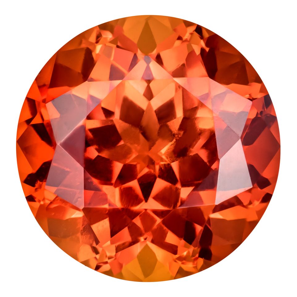 1.61 Carat Round Cut Lab-Created Padparadscha