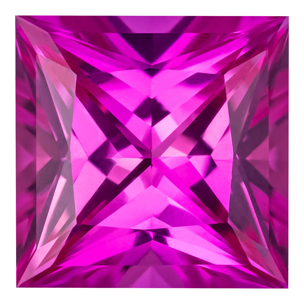 0.31 Carat Princess Cut Lab-Created Pink Sapphire