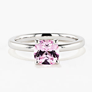 1.50 ctw Pink & White Lab Created Diamond Halo Engagement Ring