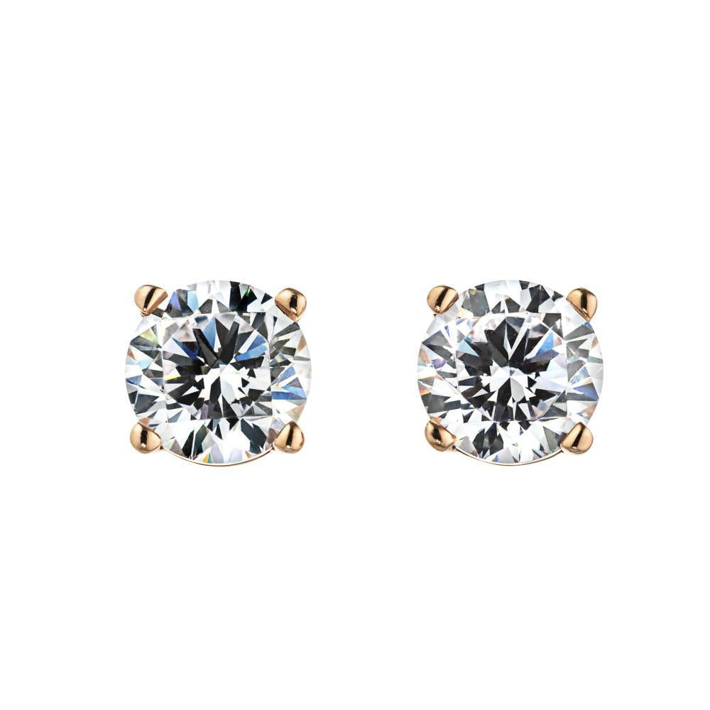 Round Bezel Set Cubic Zirconia Stud Earrings | 2.5 Ct. Each, 5 Ct. Total | Ziamond Lab Grown Diamond Simulants