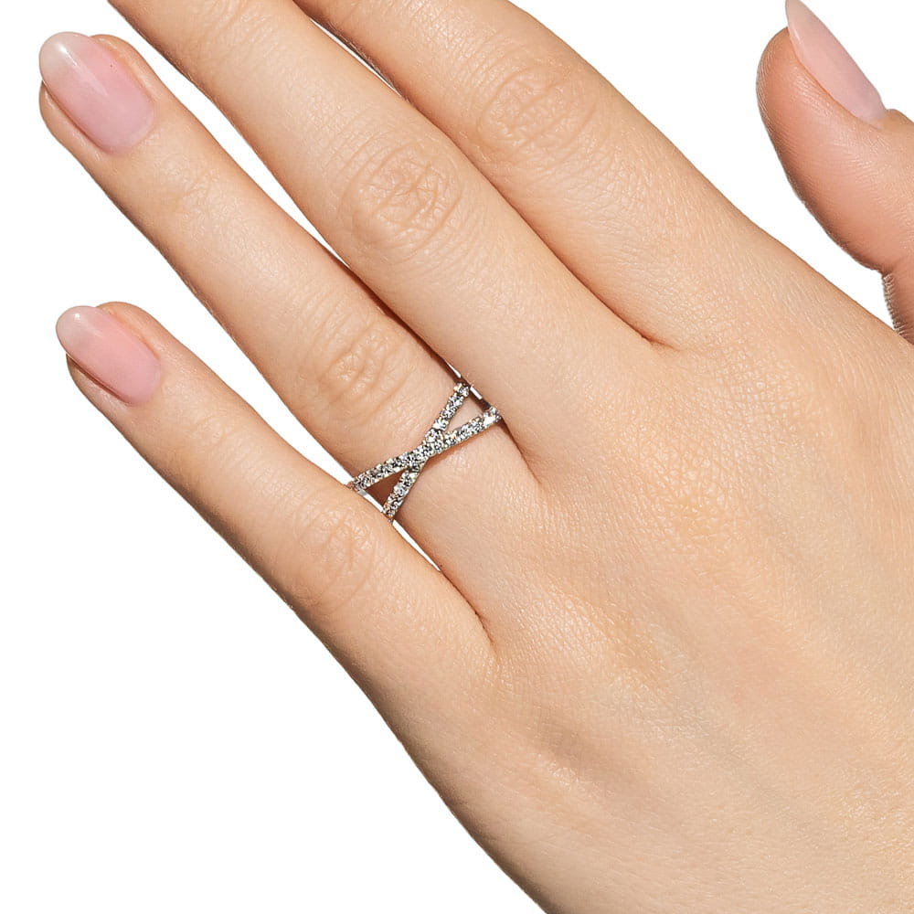 Round Diamond Halo Criss-Cross Engagement Ring 14K 1.00ctw - Once Upon A  Diamond
