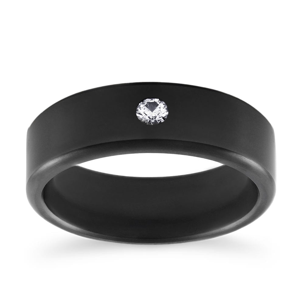 Matte black clearance male wedding ring