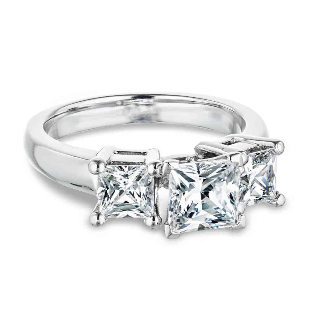 G n W Designs Inc > 3 STONE > 6 Prong 3 stone Engagement Ring Setting