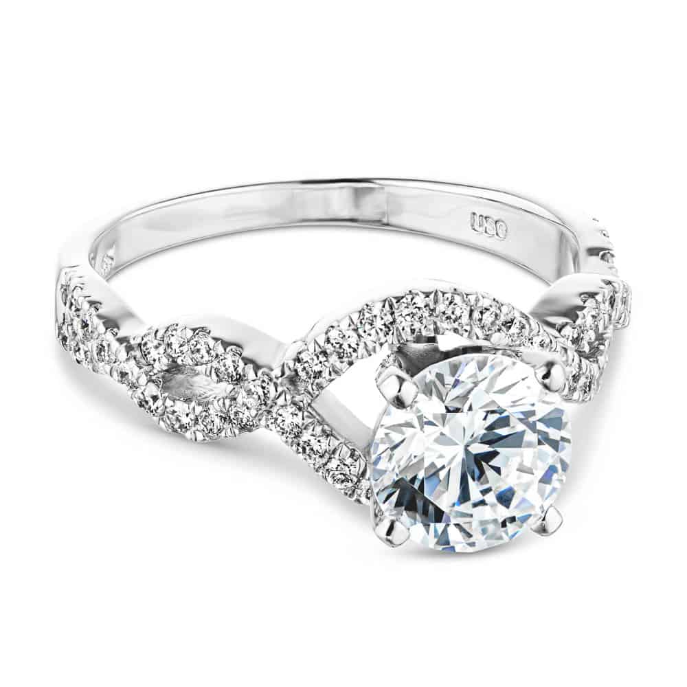 18k Rose Gold Diamond Infinity Intertwined Band Ring Wedding Anniversa –  ASweetPear