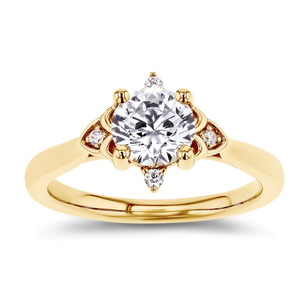 Arella 0.79 ctw IGI Certified Lab Grown Diamond Pear Cut (6x4 mm) & Natural  Diamond Round (1.50 mm) Women Halo Engagement Ring in 18K Yellow Gold |  TriJewels