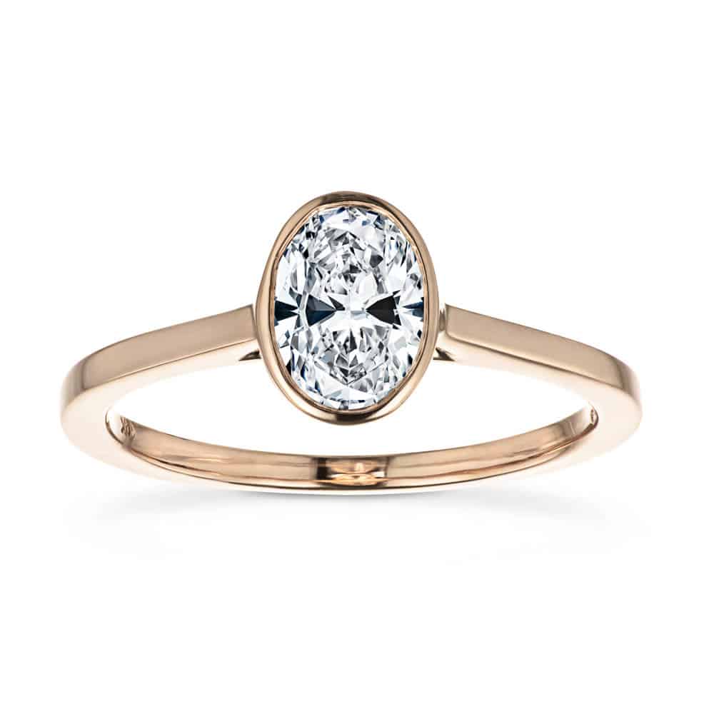 Flat Band Solitaire Engagement Ring at Diamond and Gold Wa