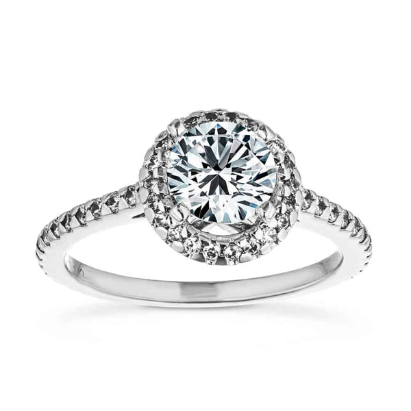 Lab Grown Lovely Accented Engagement Ring | MiaDonna