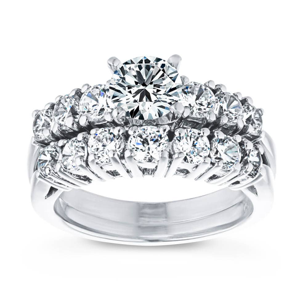 Patricia Accented Wedding Ring Set - MiaDonna