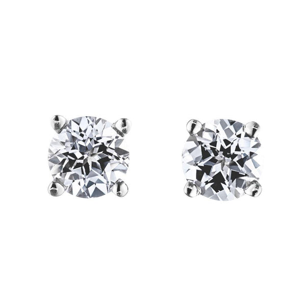 Lab Grown Diamond Earrings Round Scroll | MiaDonna