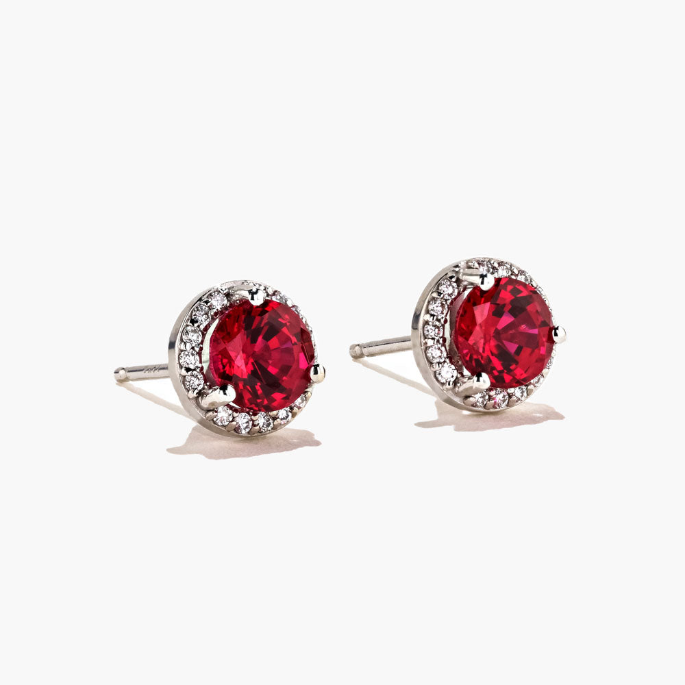 Shop For The Best Ruby Silver Plated Diamond Earrings